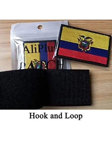 2 PCS AliPlus Ecuador Flag Patches Embroidered Tactical Military Morale Patch Applique Fastener Hook and Loop - 5