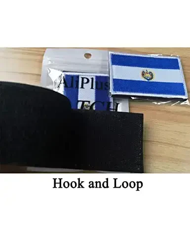 2 PCS AliPlus EI Salvador Flag Patches Embroidered Tactical Military Morale Patch Applique Fastener Hook and Loop - 5