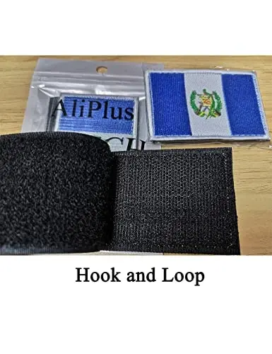 2 PCS AliPlus Guatemala Flag Patches Embroidered Tactical Military Morale Patch Applique Fastener Hook and Loop - 5