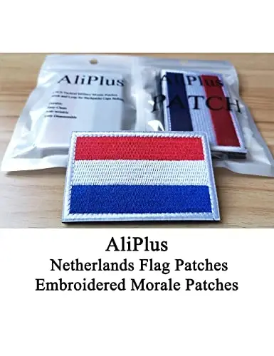 2 PCS AliPlus Netherlands Flag Patches Embroidered Tactical Military Morale Patch Applique Fastener Hook and Loop - 2