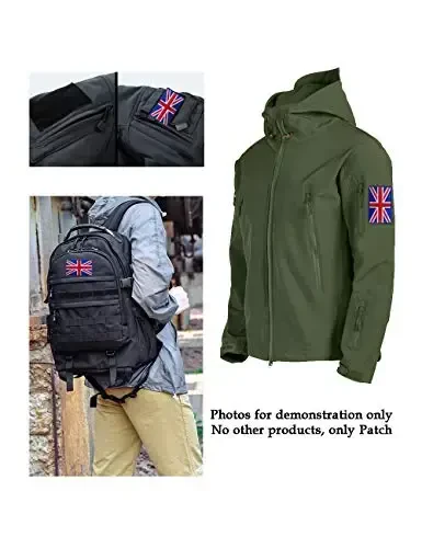 2 PCS AliPlus UK United Kingdom Flag Patches Embroidered Tactical Military Morale Patch Applique Fastener Hook and Loop - 4