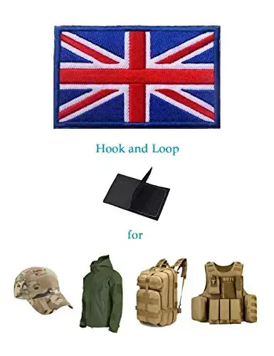2 PCS AliPlus UK United Kingdom Flag Patches Embroidered Tactical Military Morale Patch Applique Fastener Hook and Loop - 6
