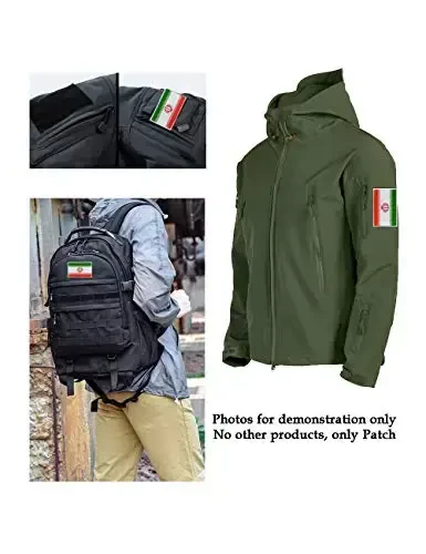 2 PCS AliPlus Iran Flag Patches Embroidered Tactical Military Morale Patch Applique Fastener Hook and Loop - 4