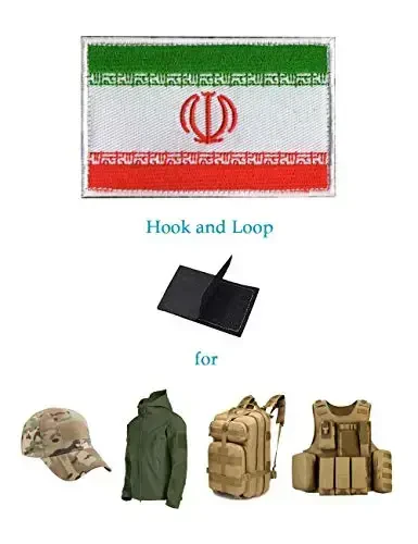 2 PCS AliPlus Iran Flag Patches Embroidered Tactical Military Morale Patch Applique Fastener Hook and Loop - 5