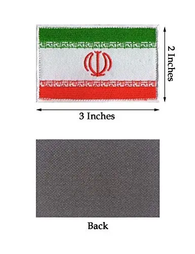 2 PCS AliPlus Iran Flag Patches Embroidered Tactical Military Morale Patch Applique Fastener Hook and Loop - 2