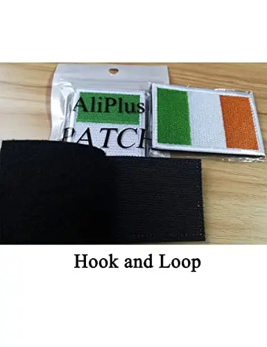 2 PCS AliPlus Ireland Flag Patches Embroidered Tactical Military Morale Patch Applique Fastener Hook and Loop - 5