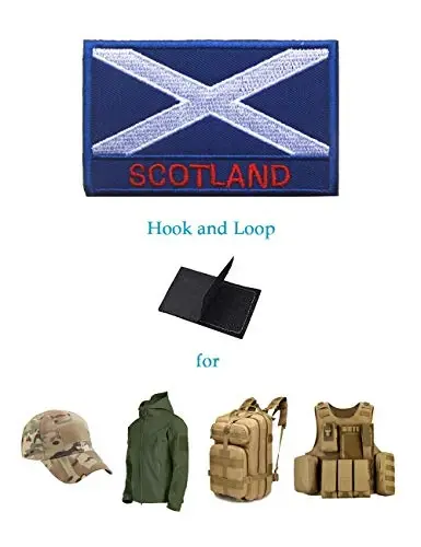 AliPlus 2PCS Scotland Flag Patches Embroidered Morale Patch Hook and Loop | Scotland,Tactical Military Patch,Versatile Tactical AttacModazoneent,Applique Fastener,3