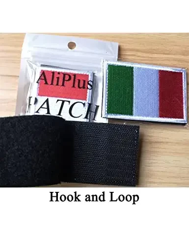 2 PCS AliPlus Italy Flag Patches Embroidered Tactical Military Morale Patch Applique Fastener Hook and Loop - 5