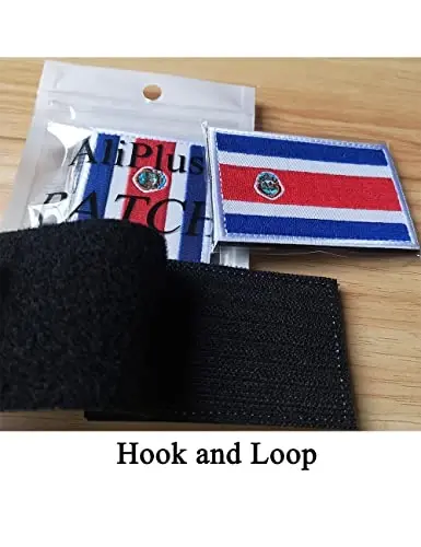 2 PCS AliPlus Costa Rica Flag Patches Embroidered Tactical Military Morale Patch Applique Fastener Hook and Loop - 5