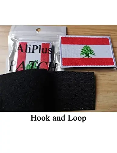2 PCS AliPlus Lebanon Flag Patch Embroidery Tactical Military Patch Hook and Loop for Backpacks Caps Hats Jackets - 5