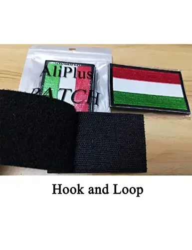 2 PCS AliPlus Hungary Flag Patches Embroidered Tactical Military Morale Patch Applique Fastener Hook and Loop - 5