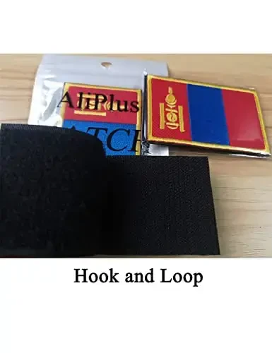 2 PCS AliPlus Mongolia Flag Patches Embroidered Tactical Military Morale Patch Applique Fastener Hook and Loop - 5