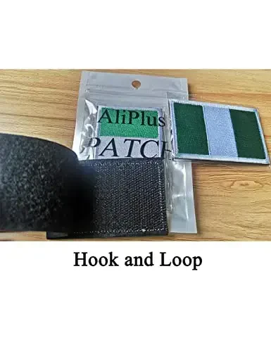 2 PCS AliPlus Nigeria Flag Patches Embroidered Tactical Military Morale Patch Applique Fastener Hook and Loop - 5