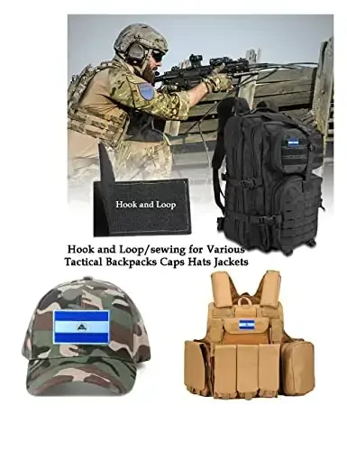 2 PCS AliPlus Nicaragua Flag Patches Embroidered Tactical Military Morale Patch Applique Fastener Hook and Loop - 4