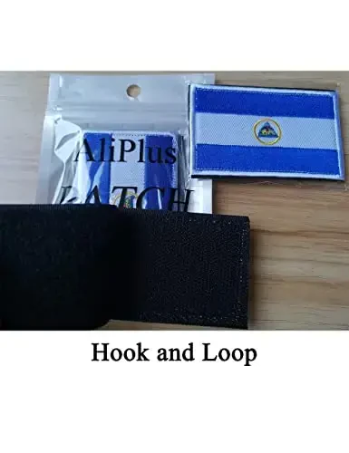 2 PCS AliPlus Nicaragua Flag Patches Embroidered Tactical Military Morale Patch Applique Fastener Hook and Loop - 5