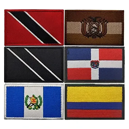 2 PCS AliPlus Peru Flag Patches Embroidered Tactical Military Morale Patch Applique Fastener Hook and Loop - 4