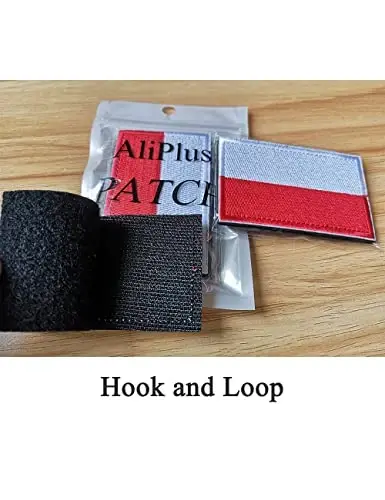 2 PCS AliPlus Poland Flag Patches Indonesia Monaco Flag Patch Embroidered Morale Patch Hook and Loop - 5