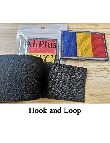 2 PCS AliPlus Romania Flag Patches Embroidered Tactical Military Morale Patch Applique Fastener Hook and Loop - 5