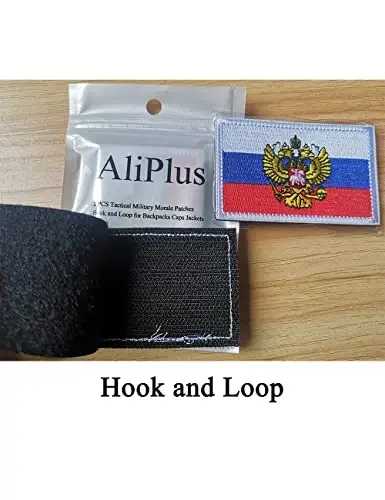 2 PCS AliPlus Russian Flag Emblem Patches Russia Patch Embroidered Morale Patch Applique Fastener Hook and Loop(Emblem) - 5