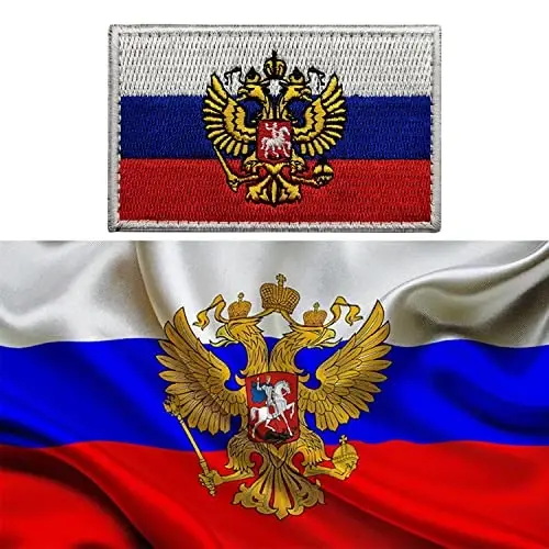2 PCS AliPlus Russian Flag Emblem Patches Russia Patch Embroidered Morale Patch Applique Fastener Hook and Loop(Emblem) - 6