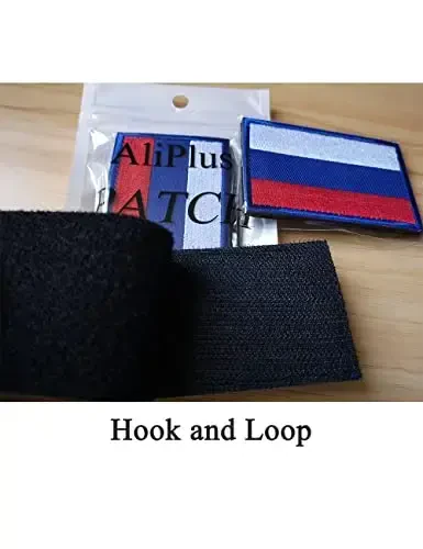 2 PCS AliPlus Russia Flag Patches Embroidered Tactical Military Morale Patch Applique Fastener Hook and Loop - 5