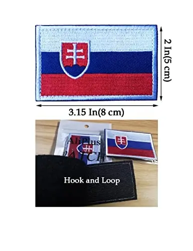 2 PCS AliPlus Slovak Flag Patches Embroidered Tactical Military Patch Patch Hook and Loop The Slovak Republic 0 - 3