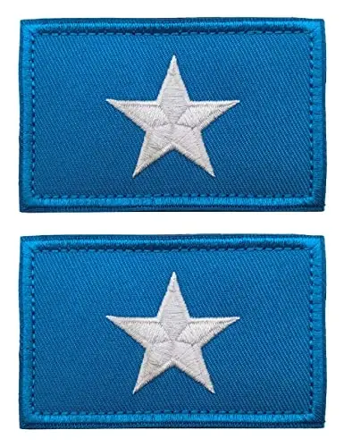 2 PCS AliPlus Somalia Flag Patches Embroidered Tactical Military Morale Patch Applique Fastener Hook and Loop - 1
