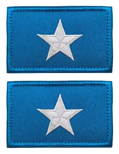 2 PCS AliPlus Somalia Flag Patches Embroidered Tactical Military Morale Patch Applique Fastener Hook and Loop - 1