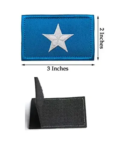 2 PCS AliPlus Somalia Flag Patches Embroidered Tactical Military Morale Patch Applique Fastener Hook and Loop - 3