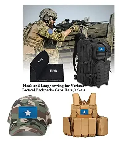 2 PCS AliPlus Somalia Flag Patches Embroidered Tactical Military Morale Patch Applique Fastener Hook and Loop - 4