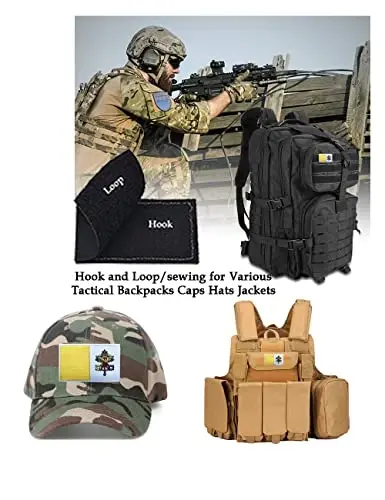 2 PCS AliPlus Vatican Flag Patches Embroidered Tactical Military Morale Patch Applique Fastener Hook and Loop - 4