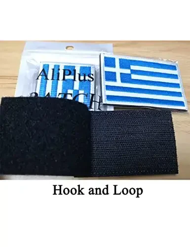 2 PCS AliPlus Greece Flag Patches Embroidered Tactical Military Morale Patch Applique Fastener Hook and Loop - 5