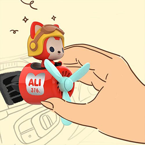 2 Pieces Car Air Fresheners, Cute Bear Pilot Car Diffuser, Propeller Air Outlet Vent Fresheners, Suitable for Automotive Interior Decoration (Duck+Fox) - 6