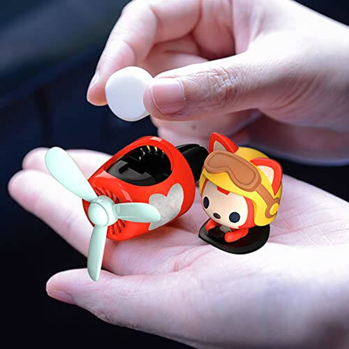 2 Pieces Car Air Fresheners, Cute Bear Pilot Car Diffuser, Propeller Air Outlet Vent Fresheners, Suitable for Automotive Interior Decoration (Duck+Fox) - 5