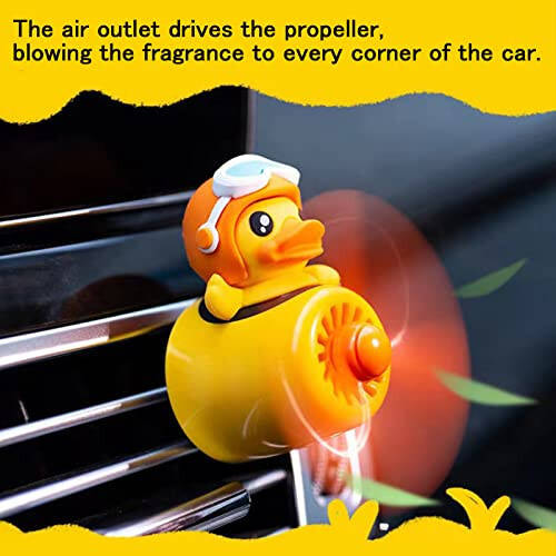 2 Pieces Car Air Fresheners, Cute Bear Pilot Car Diffuser, Propeller Air Outlet Vent Fresheners, Suitable for Automotive Interior Decoration (duck+duck) - 4