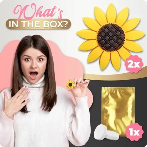 2 Pieces Sunflower Car Accessories Cute Car Air Freshener Sunflower Air Vent Clips Sunflowers Gift Decorations Girasoles Car Clip Interior Air Vent Decor - 5