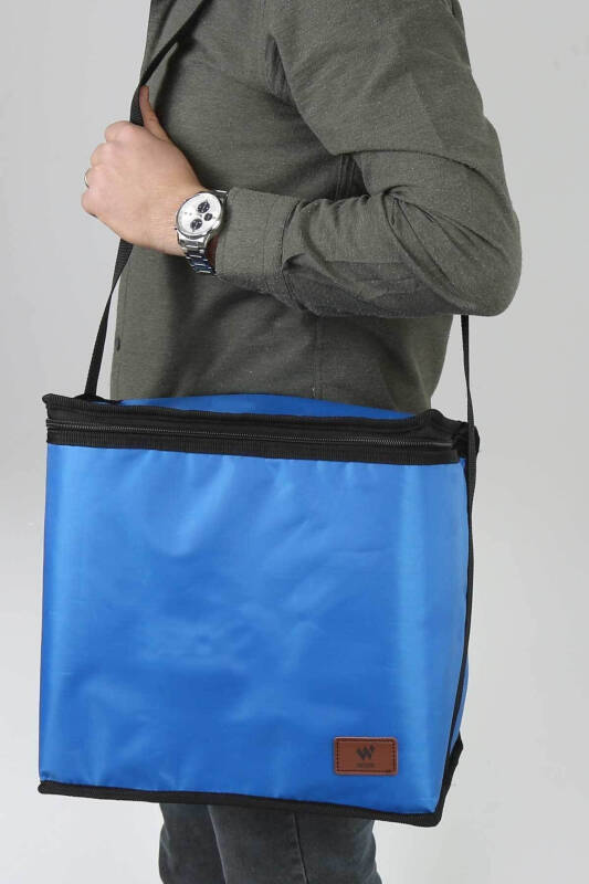 Sıcak Ve Soğuk Tutan Askılı Yalıtımlı Termal Çanta Soğutucu Piknik Çantası -2 Adet Buz Aküsü Hediye-Mavi - 3