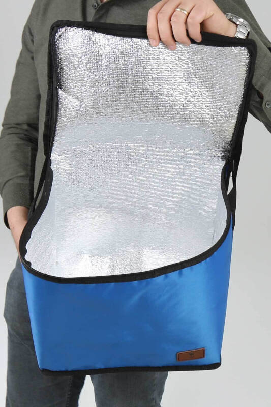 Sıcak Ve Soğuk Tutan Askılı Yalıtımlı Termal Çanta Soğutucu Piknik Çantası -2 Adet Buz Aküsü Hediye-Mavi - 4