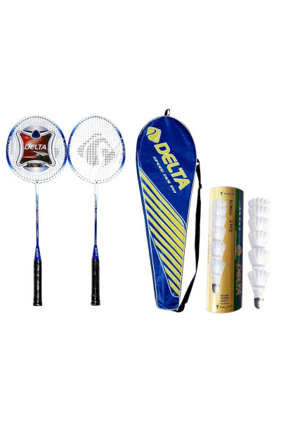 2 Adet Deluxe Tek Parça Badminton Raketi + Çantası + 6 Adet Orta Hız Badminton Topu Seti - 3