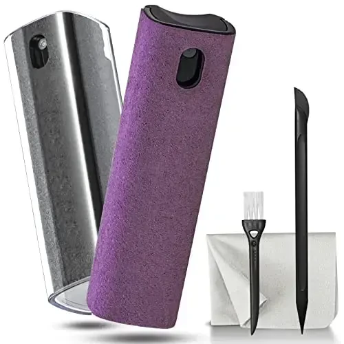 2Pcs Laptop Screen Monitor Cleaner Spray, walrfid Portable Phone Touchscreen and Car Screen Cleaning Kit for Cell Phones, Tablet, PC, Computer, iPhone, iPad, MacBook Pro - Grey and Purple 