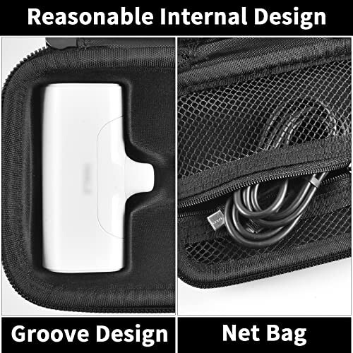 casmilee Portable Charger Power Bank Case for 2PCS Swyop/for Feob/for Charmast/for JEJILL/for LanLuk/for VEGER/for iWALK/for Taegila/for Kuulaa and More Small Charging Battery Pack - Bag Only (Black) | For Swyop/for Feob//for LanLuk/for VEGER/for Kuu - 3
