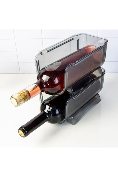 2 Adet Kat Kat Istiflenebilir Şişe Organizeri Şeffaf Raf 50819 - MYEND (1)