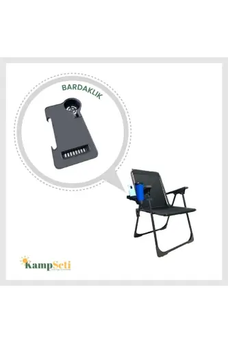 2 Adet Katlanır Kamp Sandalyesi-bardaklık Hediye-plaj Piknik Sandalyesi-m1-Siyah - 4