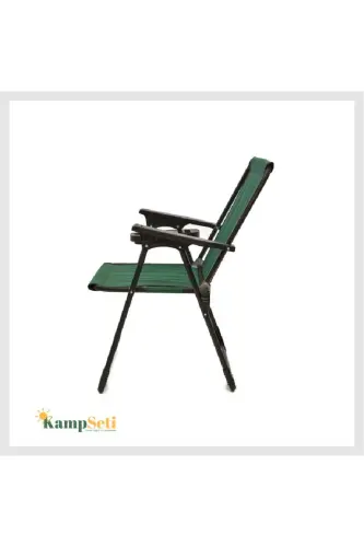 2 Adet Katlanır Kamp Sandalyesi-bardaklık Hediye-plaj Piknik Sandalyesi-m1-Yeşil - 7