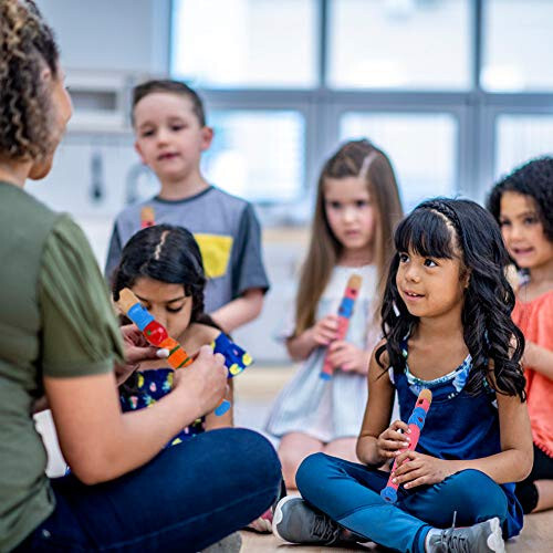 2 Adet Küçük Ahşap Flüt, Bebekler İçin Renkli Pikolo Flüt, Ritm Öğrenme Müzik Aleti, Sealive Bebek Erken Eğitim Müzik Ses Oyuncakları Otizm veya Anaokulu Çocuğu İçin (Rastgele Renk) - 5