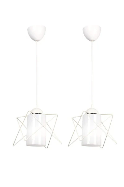 2 Adet Modes Tekli Beyaz-beyaz Akrilik-Beyaz - Modazone