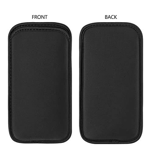 2 PCs Neoprene Cell Phone Sleeve Phone Pouch Compatible for Apple iPhone 16 Pro Max 16 Plus Galaxy S25 Ultra S25+ S24 FE A53 A32 A03s Pixel 9 Pro XL OnePlus 13 13R (Medium, Fits Naked) Black - 5