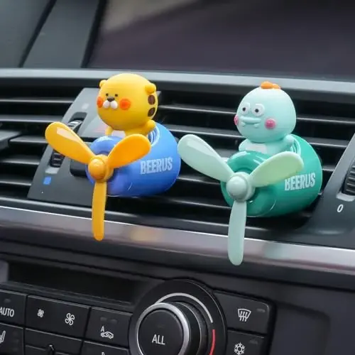2 Pcs Pilot Car Air Fresheners, Cute Monkey Car Vent Clip Air Freshener with 8 Fragrant Tablets Automotive Air Outlet Fan Diffuser, Automotive Interiors Vent Decoration (Monkey+Tiger) - 3
