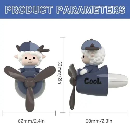2 Pcs Pilot Car Air Fresheners, Cute Rabbit Car Vent Clip Air Freshener with 8 Fragrant Tablets Automotive Air Outlet Fan Diffuser, Automotive Interiors Vent Decoration (Rabbit+Pig) - DUHKHAS (1)