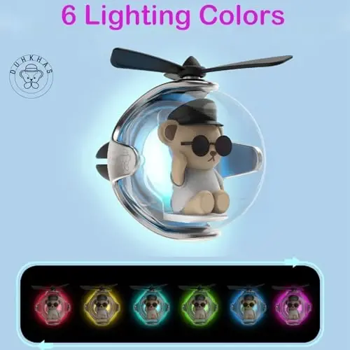 2 Pcs Pilot Car Air Freshener, Cute Duck Car Vent Clip Air Freshener Automotive Air Outlet Fan Diffuser, Automotive Interiors Vent Decoration (Silver+Red) - 3